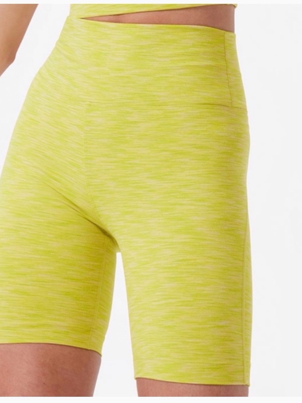 Outdoor Voices Flow Freeform 7" Short Bright Lemon Yellow Lime Green Bike Gym